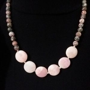 GEMS PINK. Peruvian OPAL gemstone necklace! Adjust